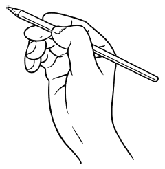 Hand holding a pencil